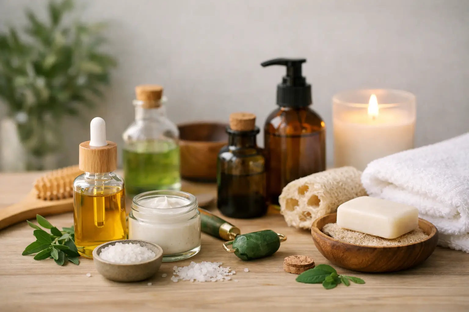 Routine self-care avec produits naturels