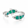 DOLPHIN Ring Green Opal
