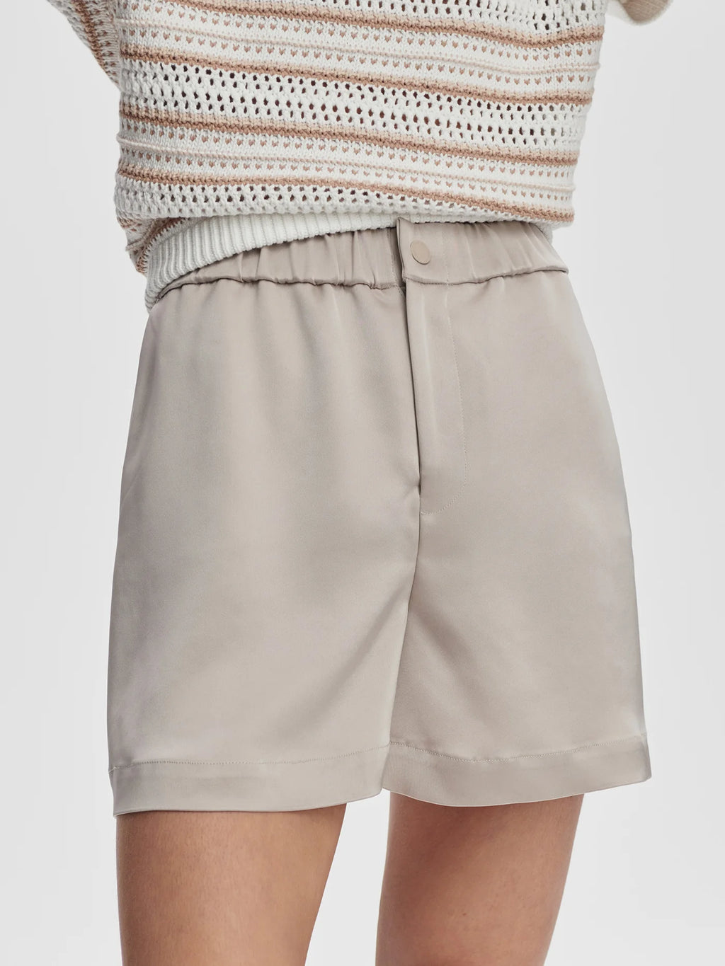 Short SARKA taille haute – Silver Cloud - YOGA SPIRIT