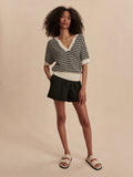 Top tricoté DORA Blanc Neige & Noir - YOGA SPIRIT