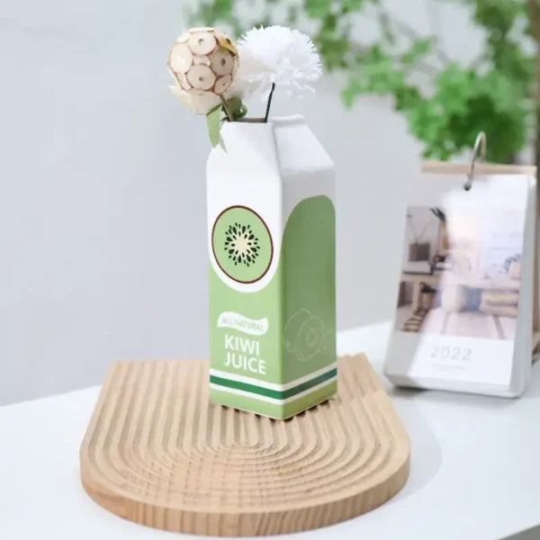 Vase en céramique kiwi Art Déco - YOGA SPIRIT