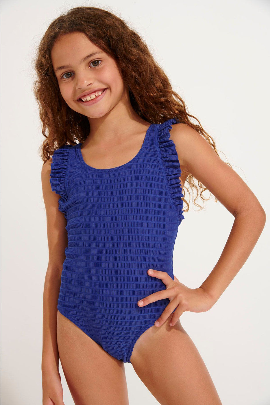 Maillot de bain une pièce smocké bleu TUNES GROOVE - YOGA SPIRIT