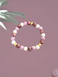 #257 BRACELET MYSTÈRE PERLES DORÉES ET BLANCHE Augé