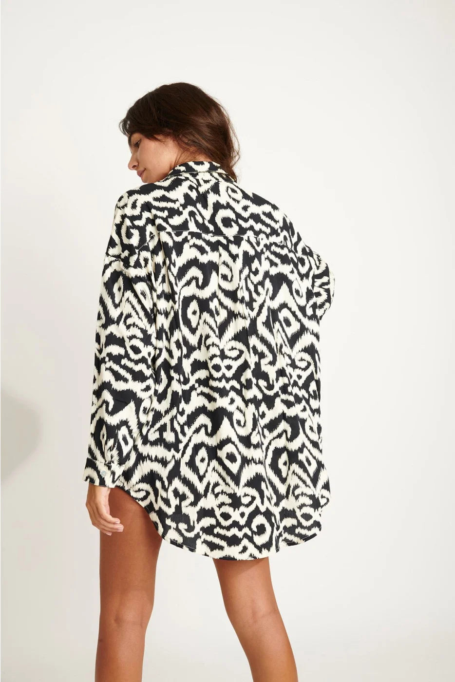 Chemise fluide noir à motifs AMANDINE GAROUPE
