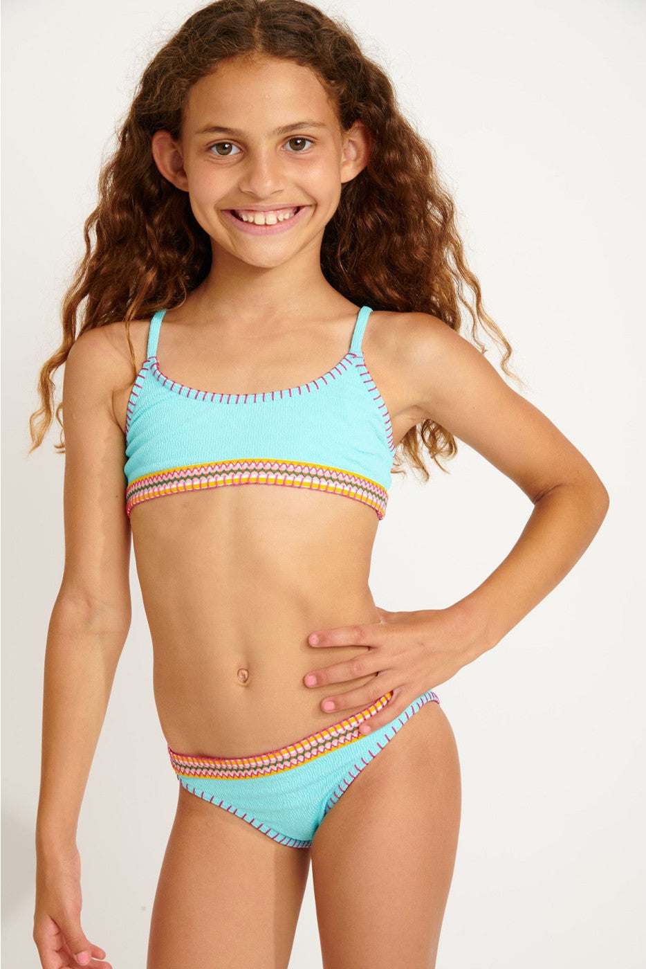 Maillot de bain deux pièces bleu enfant PORTO FRUITDALE - YOGA SPIRIT