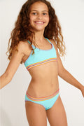Maillot de bain deux pièces bleu enfant PORTO FRUITDALE - YOGA SPIRIT