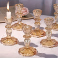 Bougeoir en verre or clair