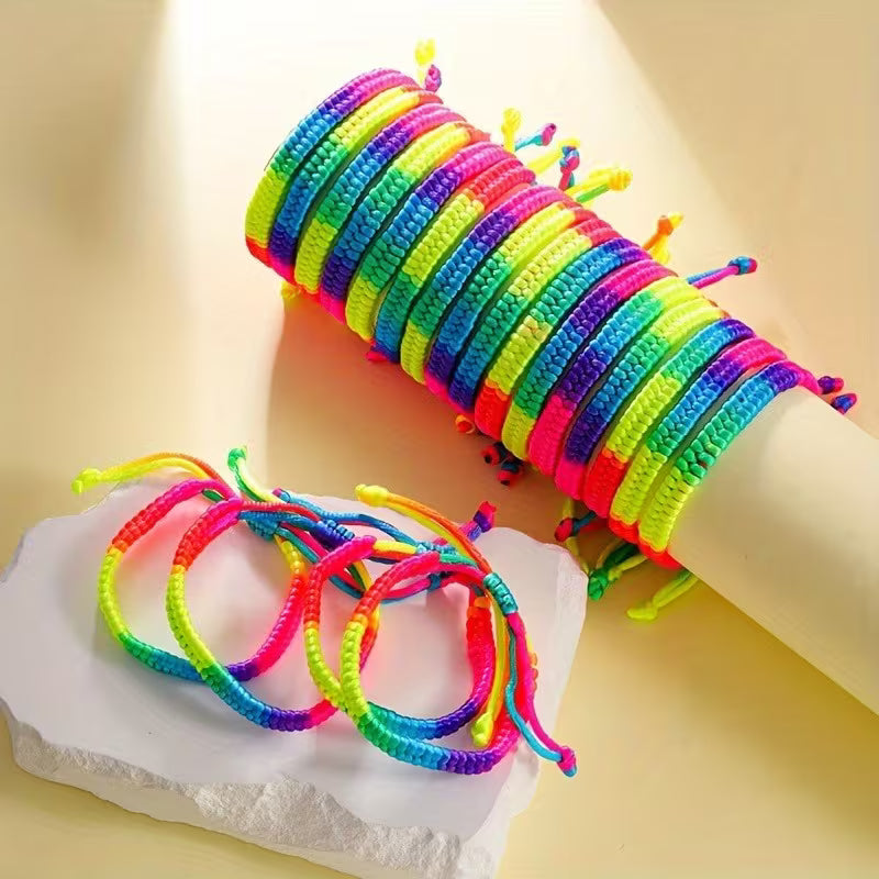 Bracelets fluo colorés tissés - YOGA SPIRIT