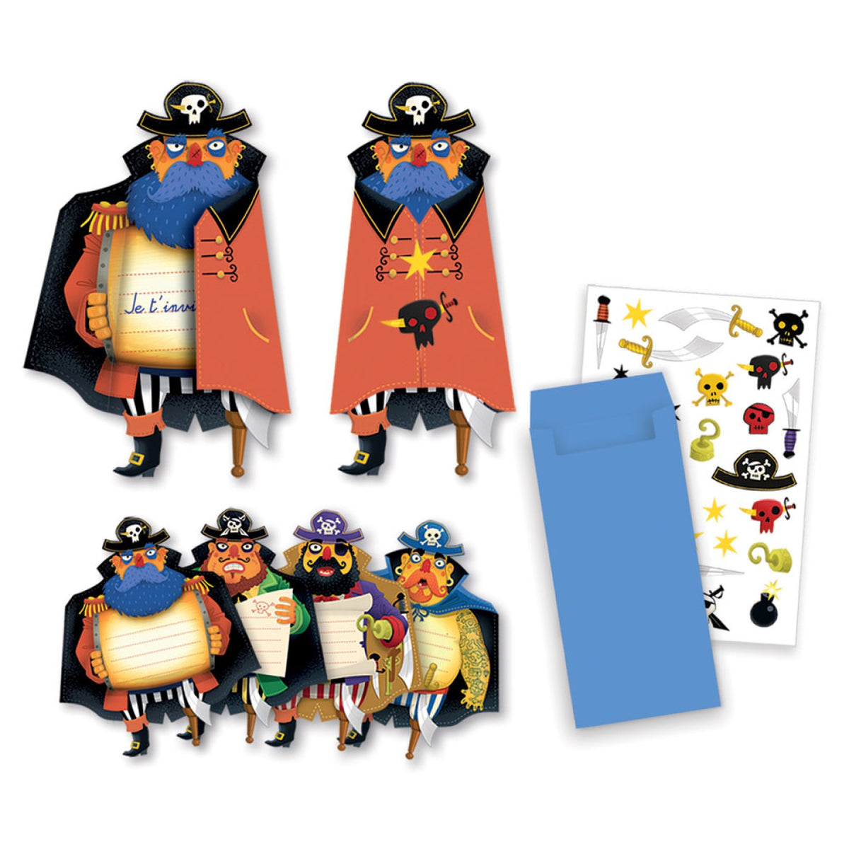 8 Cartes d’invitation Pirate - YOGA SPIRIT