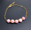 Bracelet amour et compassion grosse maille 5 perles #378 - YOGA SPIRIT