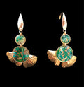 Boucles d'oreilles rond vert et feuille - YOGA SPIRIT