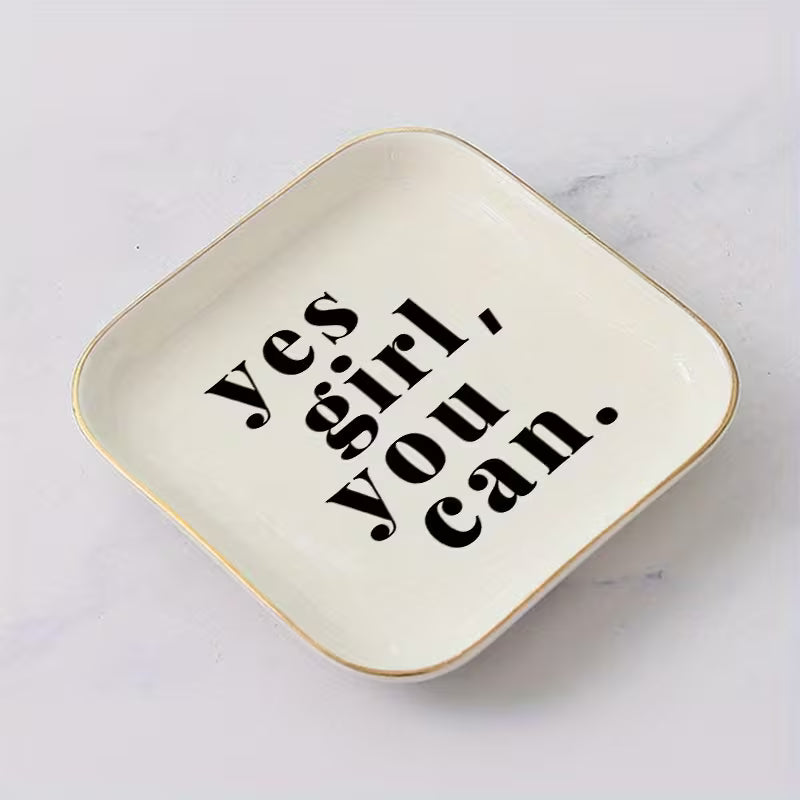 Plateau en céramique " Yes Girl you can" - YOGA SPIRIT