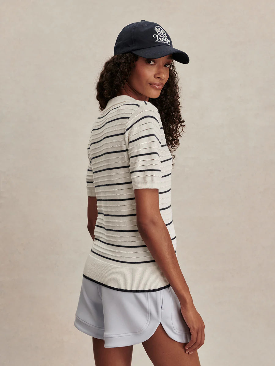 Polo tricoté WREN Blanc & Nuits Bleues - YOGA SPIRIT