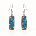 Boucles d’oreilles oblong opale bleue – argent 925