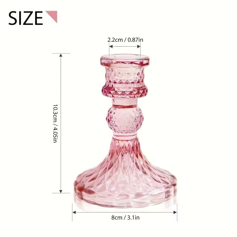 Bougeoir en verre FLOWER  rose - YOGA SPIRIT