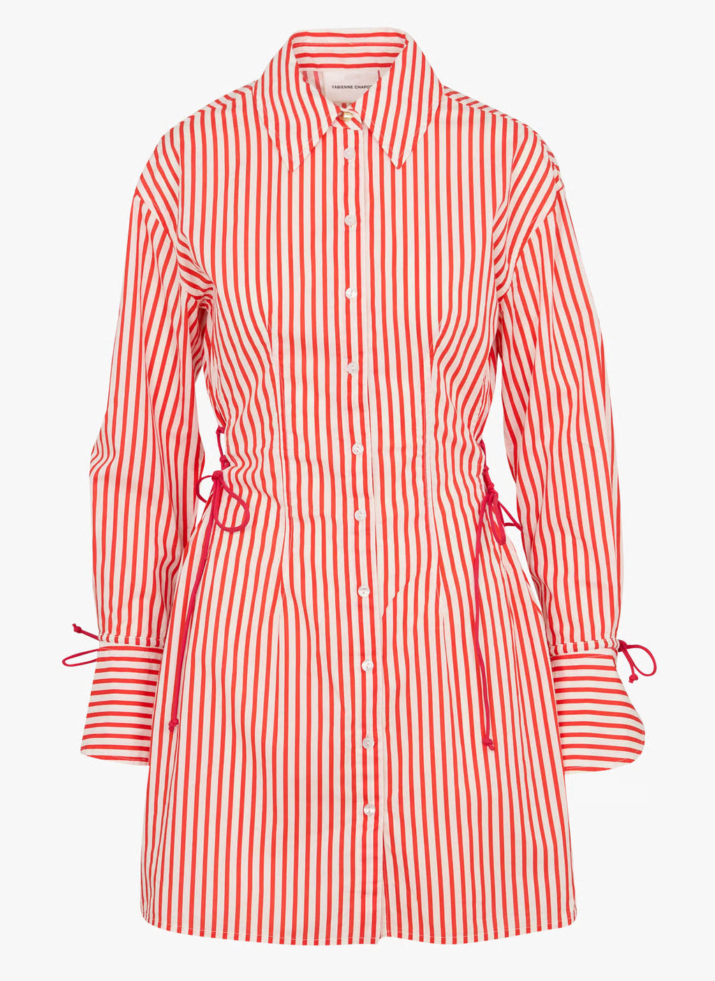 Chemise COLETTA, rayures rouges, blanc cosy et tango orange - YOGA SPIRIT