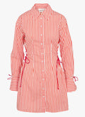 Chemise COLETTA, rayures rouges, blanc cosy et tango orange - YOGA SPIRIT