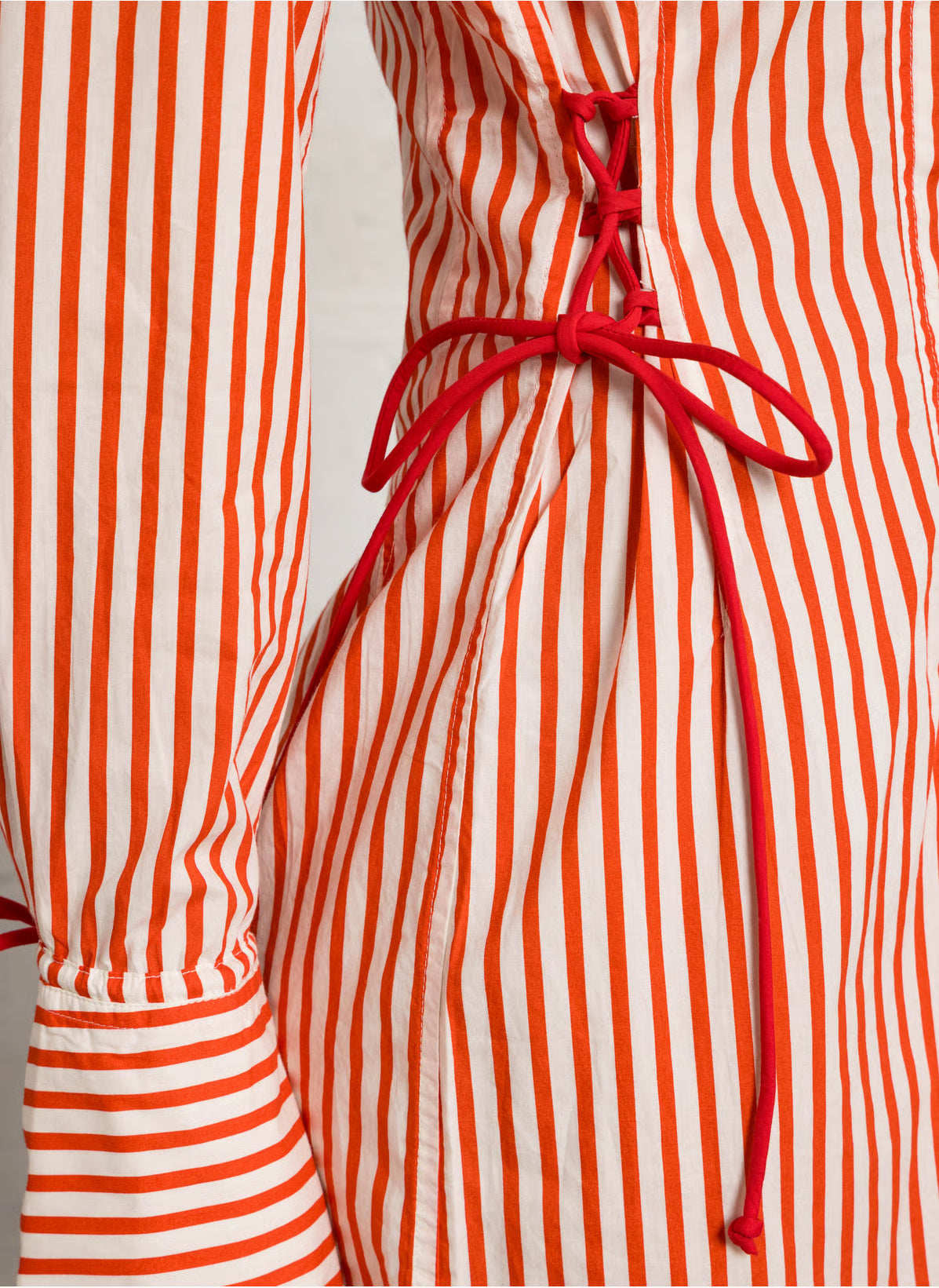 COLETTA Shirt, Red Stripes, Cosy White & Tango Orange