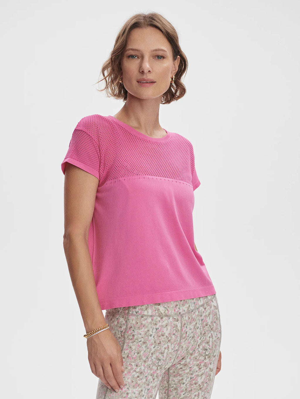 T-shirt Calloway rose – confort seamless et allure décontractée - YOGA SPIRIT