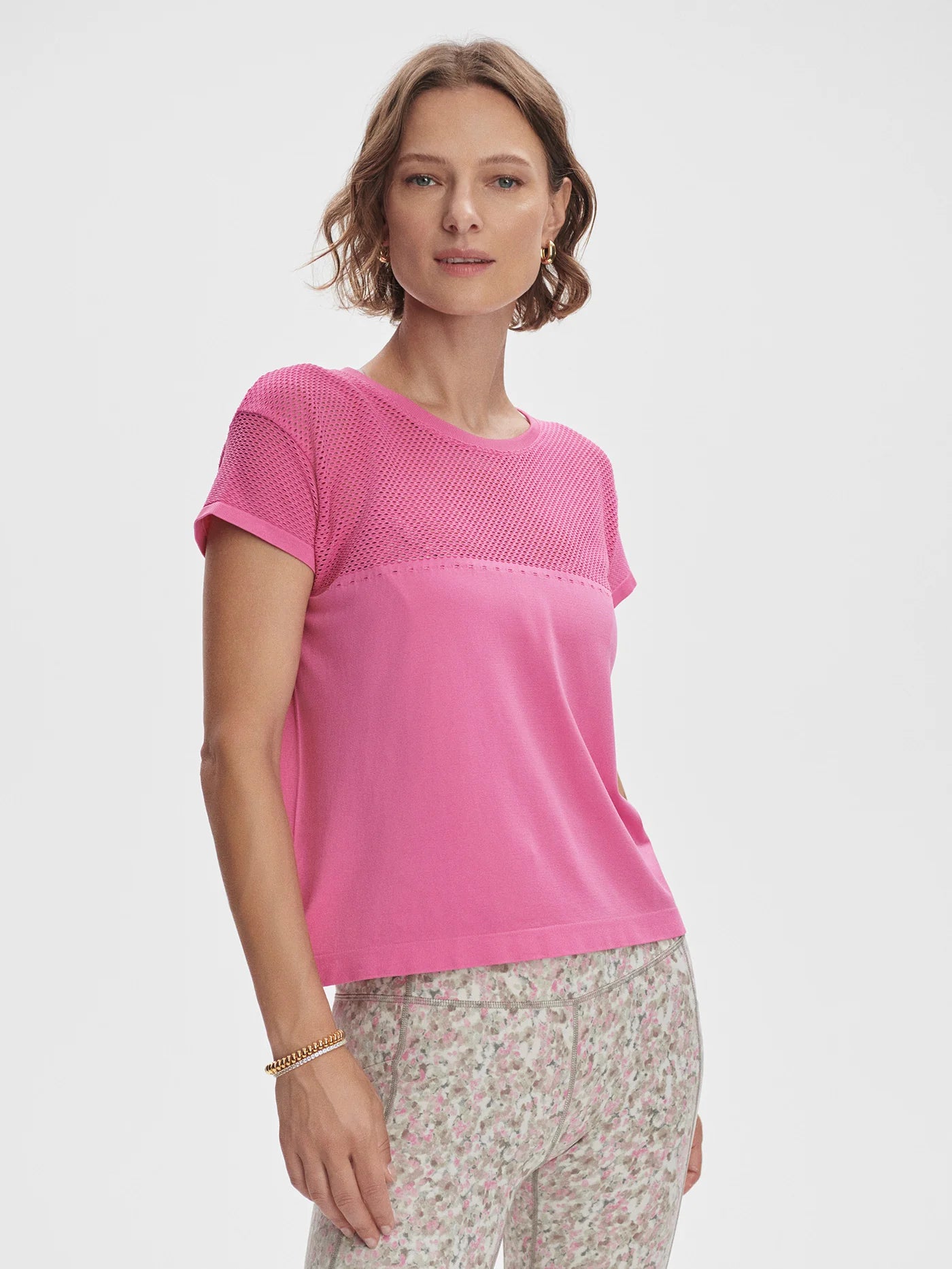 T-shirt Calloway rose – confort seamless et allure décontractée - YOGA SPIRIT