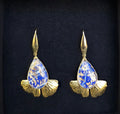 Boucles d'oreilles goutte bleu et feuille #484 - YOGA SPIRIT