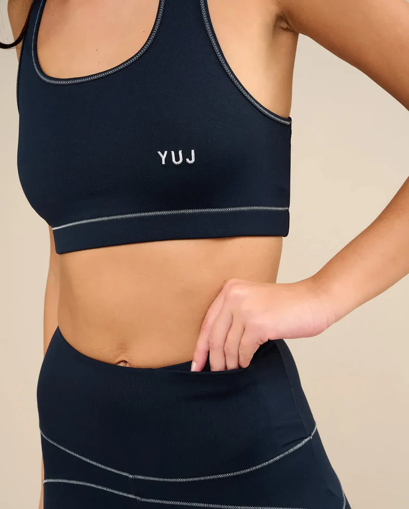 Brassière de yoga SWAN bleu marine - YOGA SPIRIT