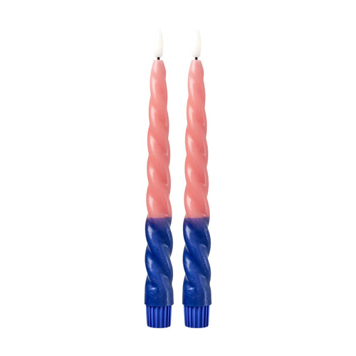 Bougies LED - Bleu et rose - Pack de 2 - YOGA SPIRIT