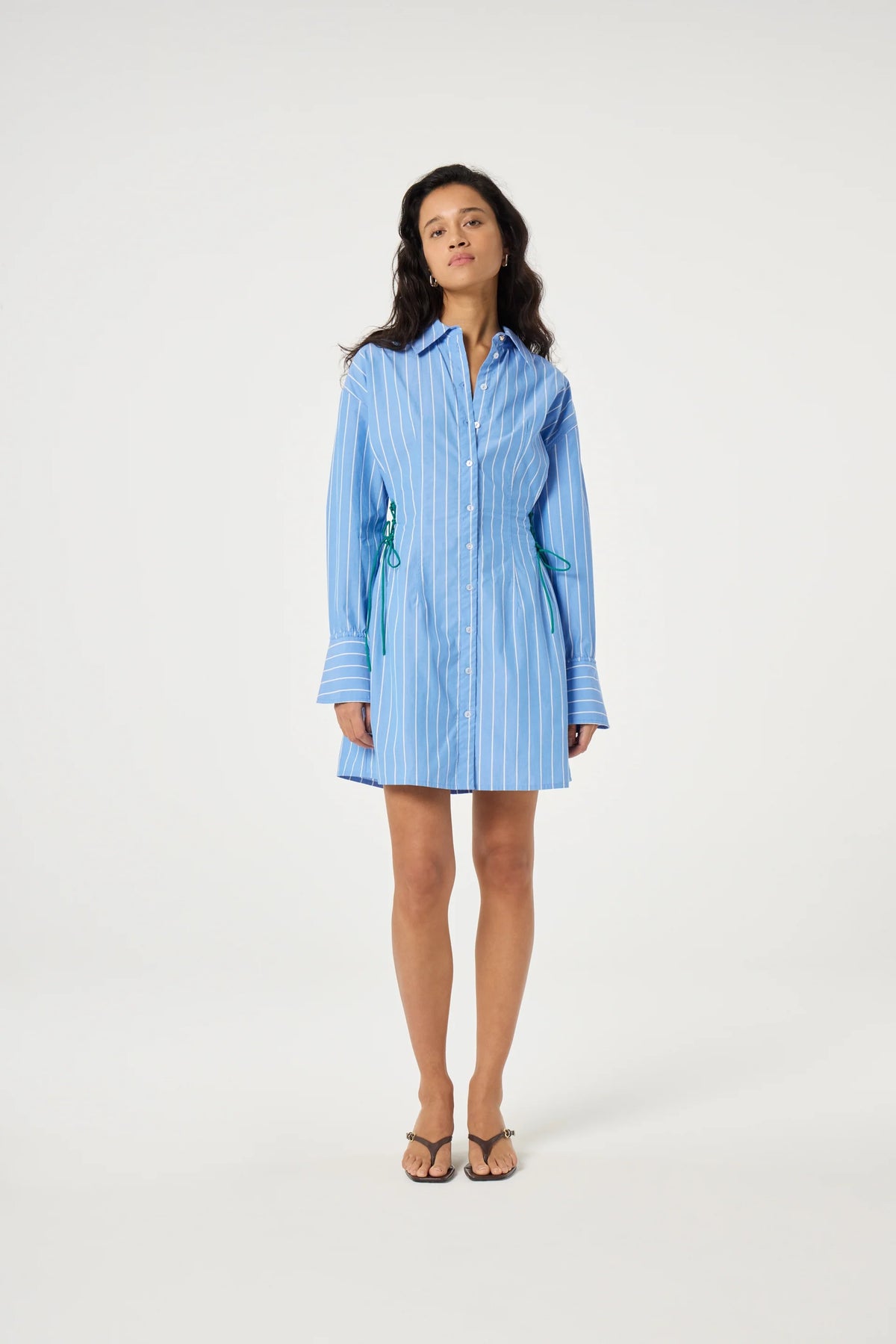Robe COLETTA, rayures bleues, bleu marina et blanc cosy