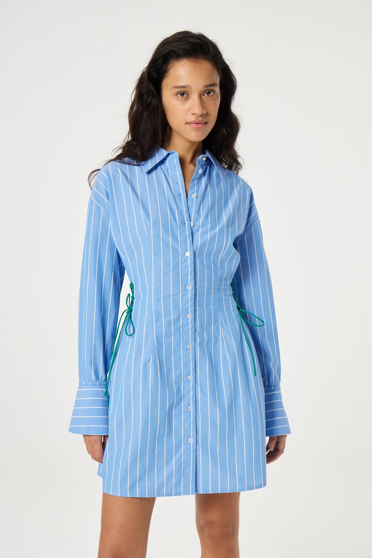 Robe COLETTA, rayures bleues, bleu marina et blanc cosy