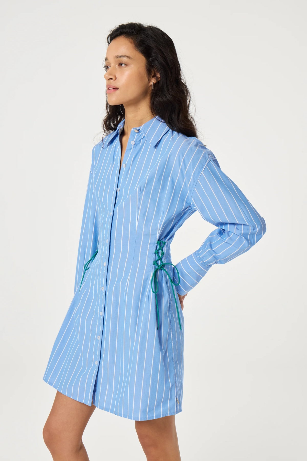 Robe COLETTA, rayures bleues, bleu marina et blanc cosy