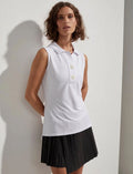 Polo Caine Sleeveless - White - YOGA SPIRIT