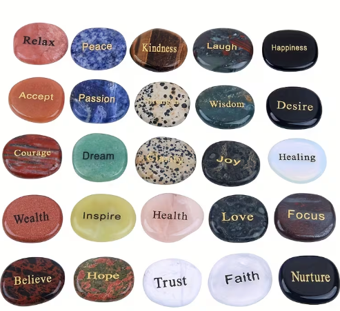 Pierres naturelles avec messages - YOGA SPIRIT