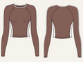Isla crop suit, haut de bain à manches longues _ Rose poudrée