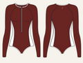 Maillot Shelly  une pièce manches longues _ Terracota