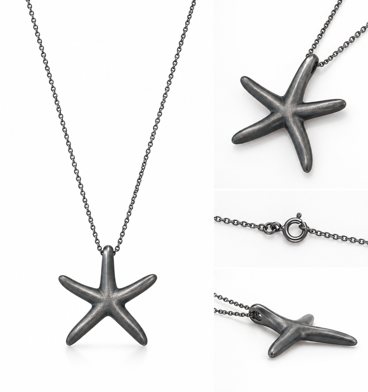 Pendentif zea argent oxydé / argent