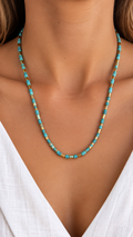 Collier turquoise et doré