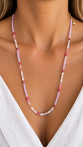 Lilac and Pink Bead Necklace