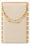 Gold Double-Row Anklet with Sparkling Crystals
