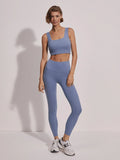 Brassière de yoga DELTA bleu - confort seconde peau - YOGA SPIRIT