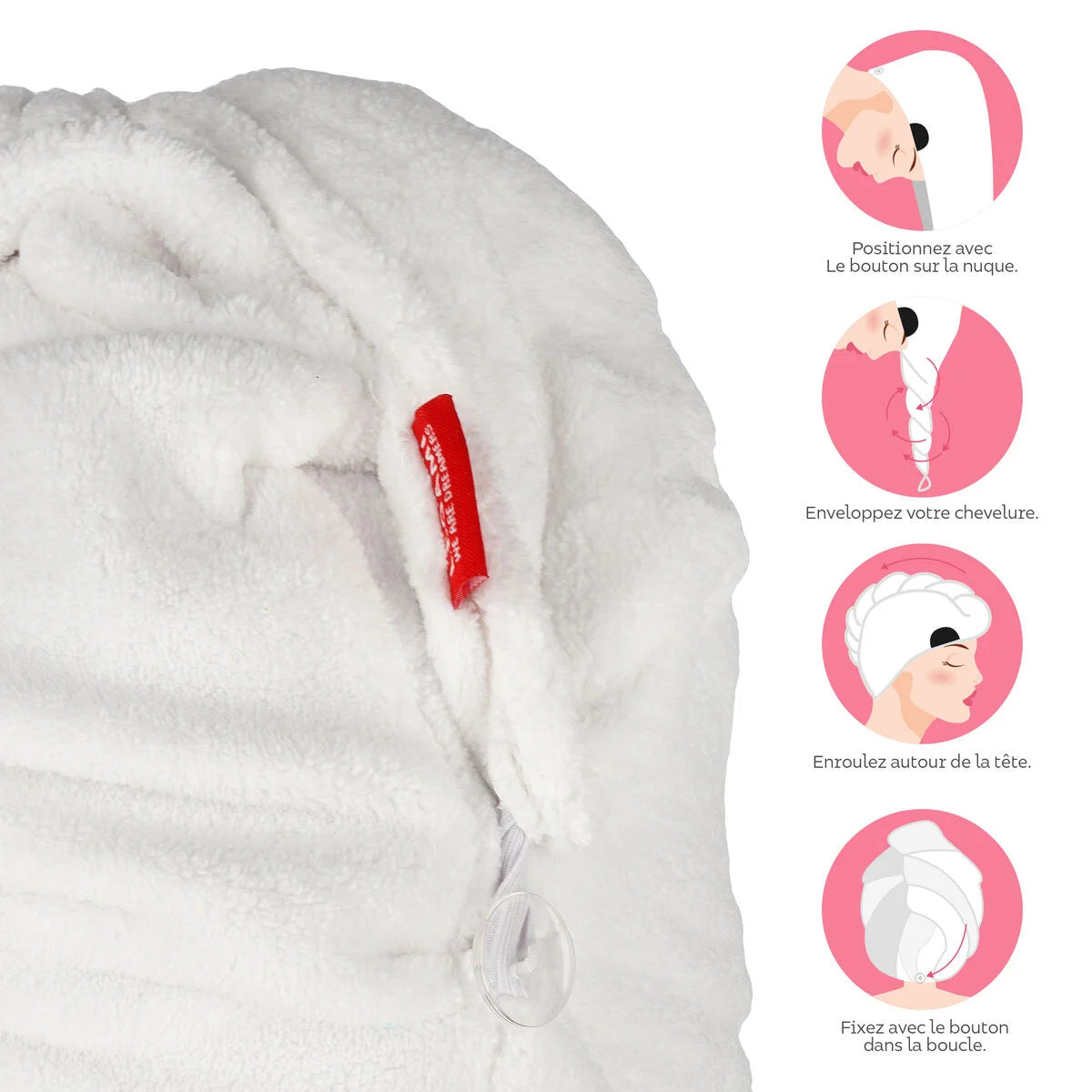 Serviette turban à cheveux