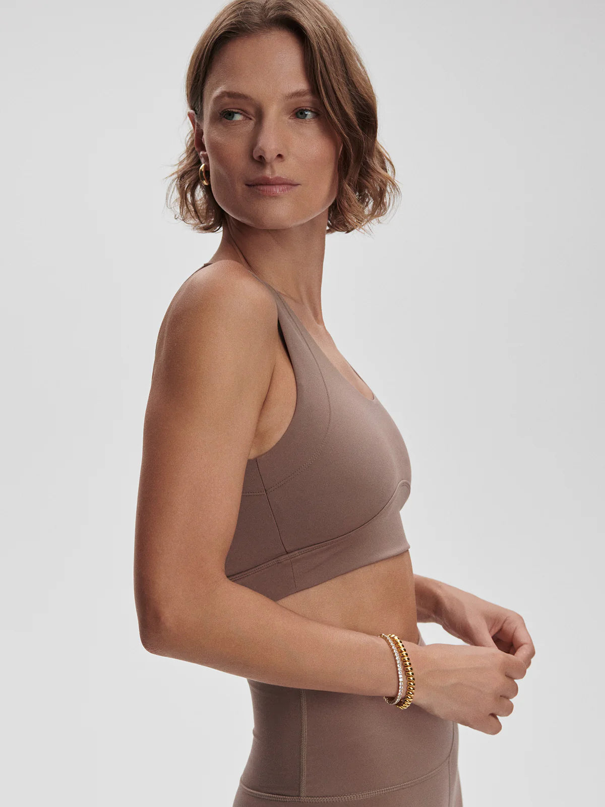 Brassière de yoga GAÏA taupe – douceur et maintien naturel - YOGA SPIRIT