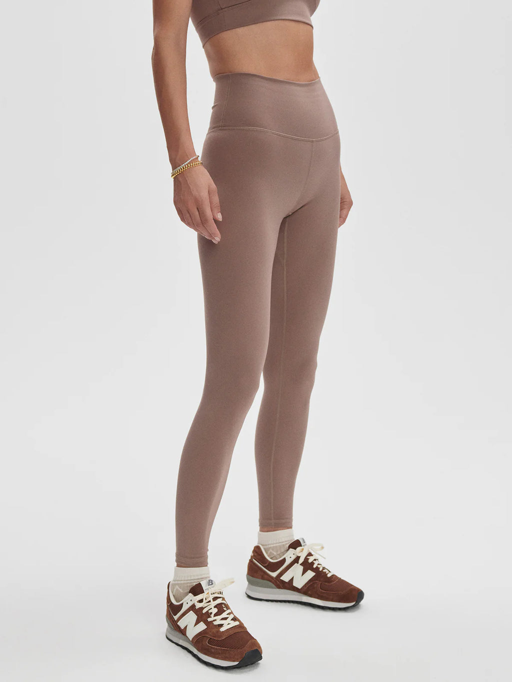 Legging de yoga GAÏA taupe – taille haute et douceur naturelle - YOGA SPIRIT