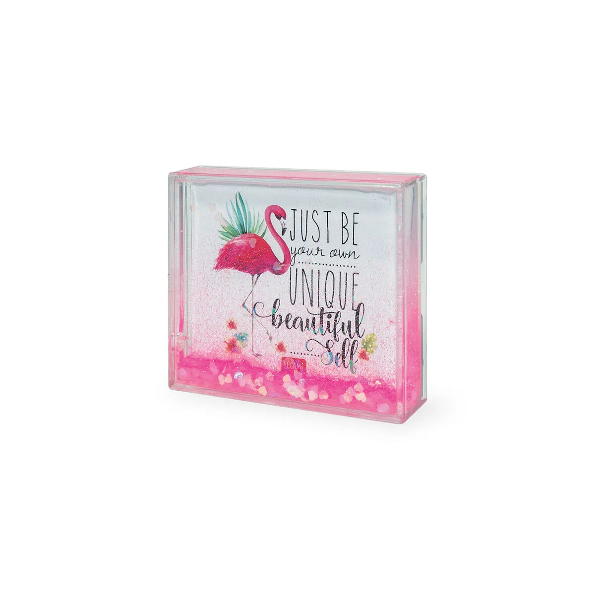 Cadre photo à paillettes - Pink Flamingo - 8,8 x 10,7 cm
