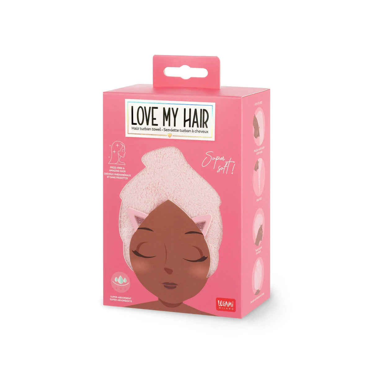Serviette turban à cheveux