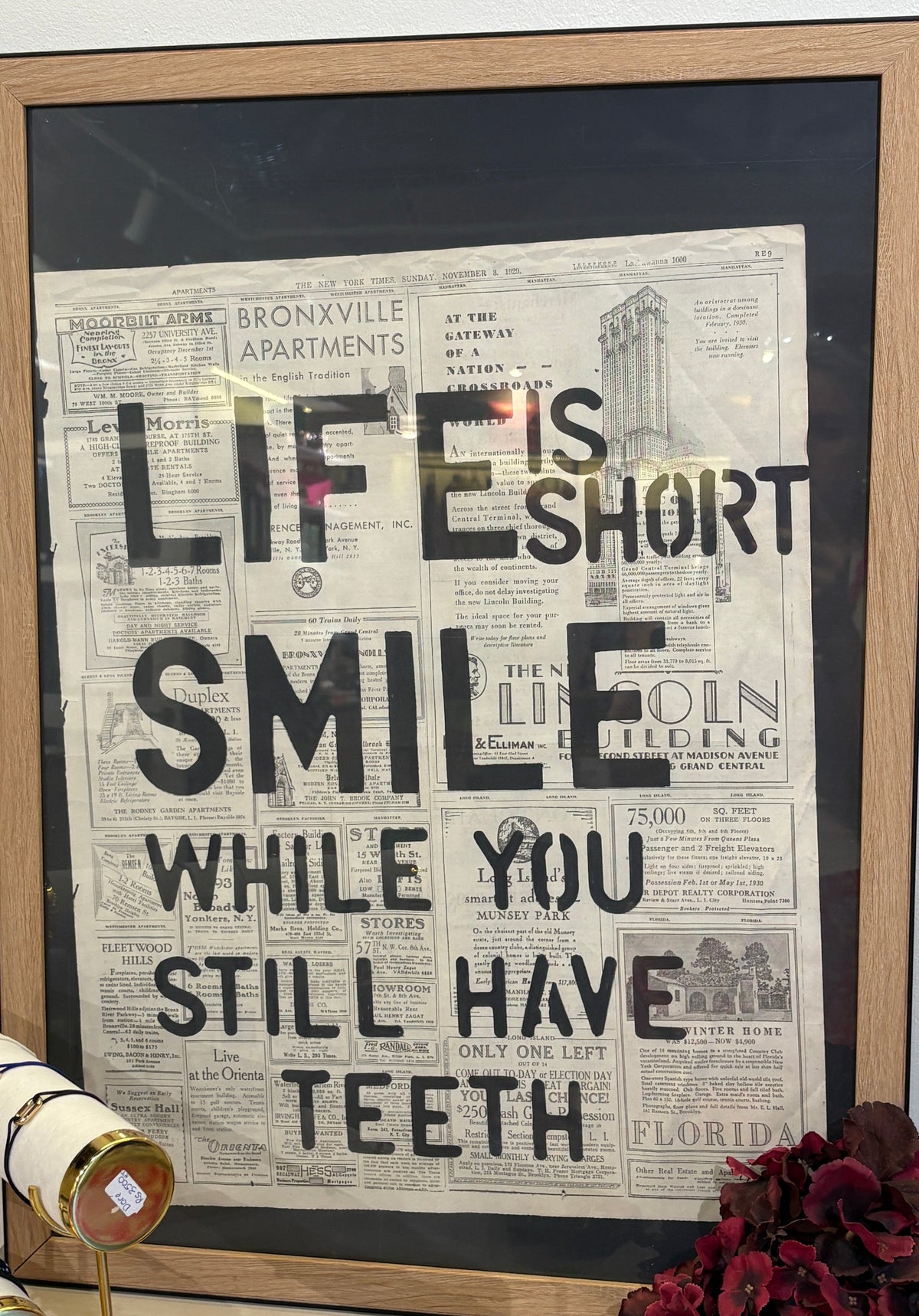 Painting "Life is short"
