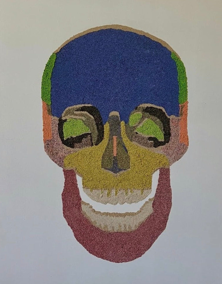 Tableau "Autoportrait" tête de mort