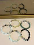 Bracelet équilibre et sérénité – pierres naturelles & perles argentées - YOGA SPIRIT