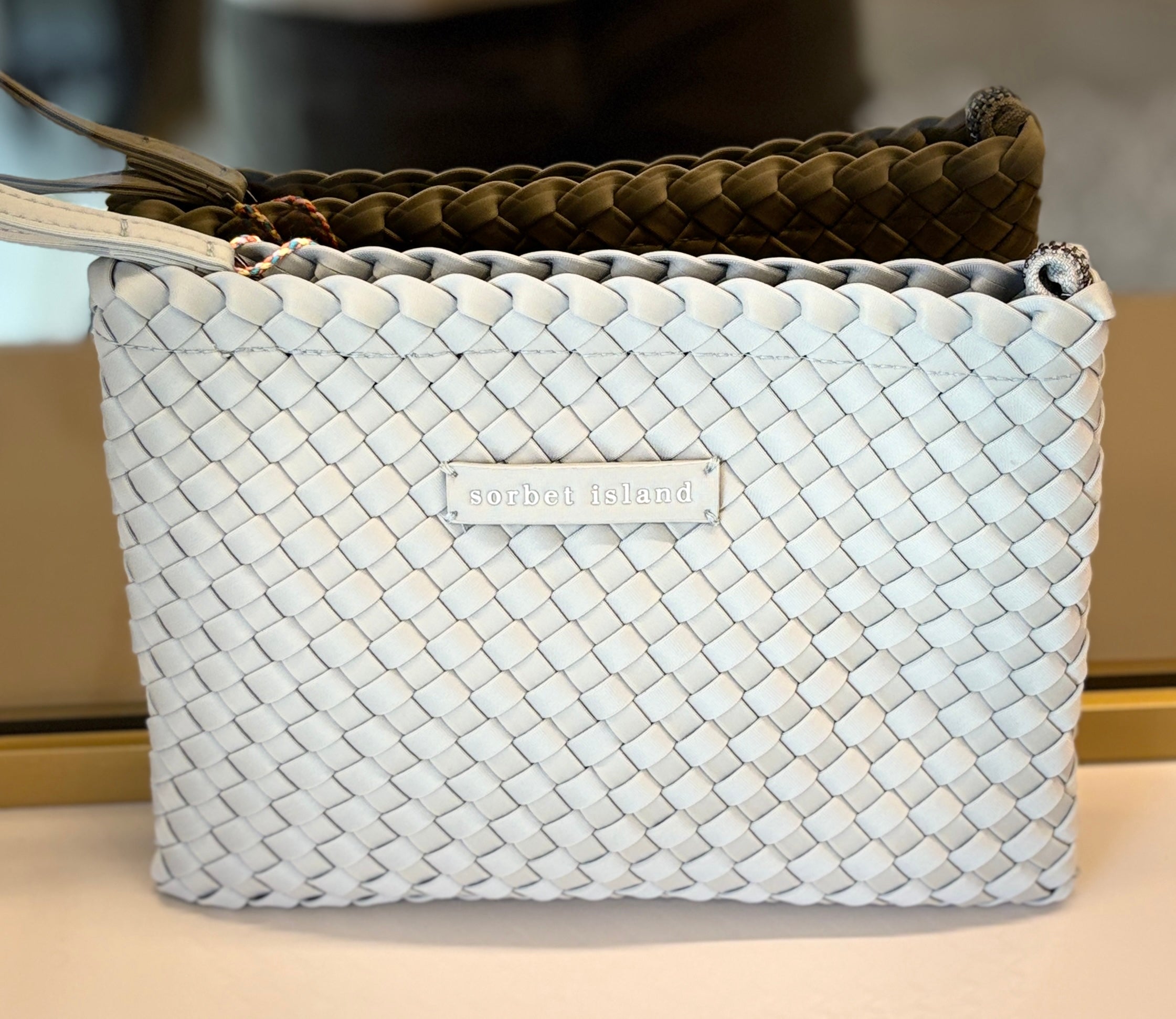 Trousse Light Grey Tissé à la main en néoprène - YOGA SPIRIT