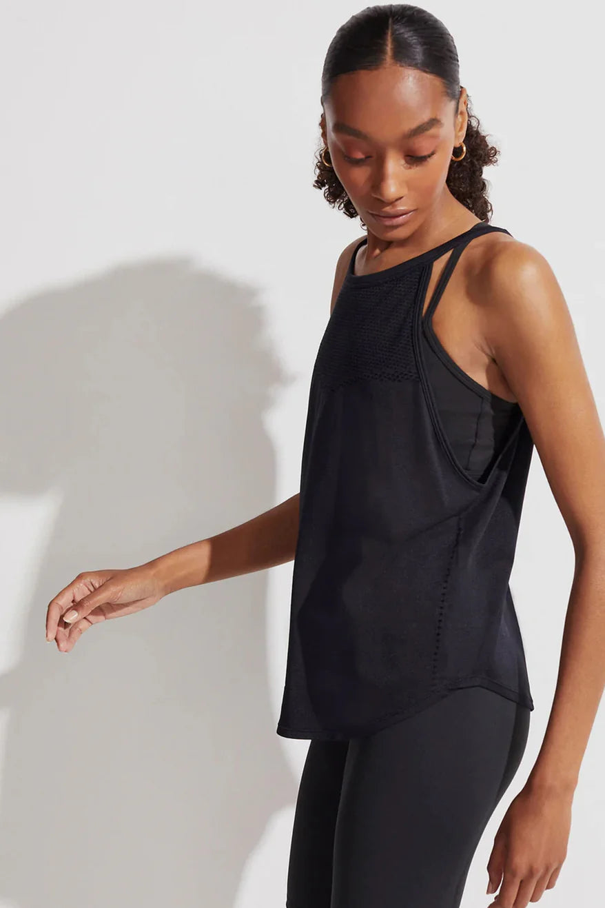 Débardeur MONTEREY noir – maille légère et encolure haute - YOGA SPIRIT