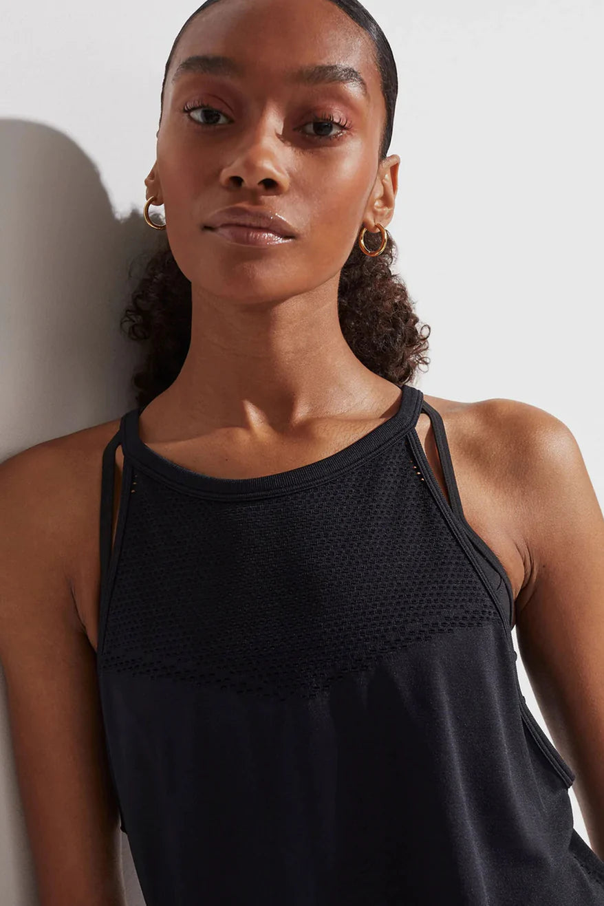 Débardeur MONTEREY noir – maille légère et encolure haute - YOGA SPIRIT